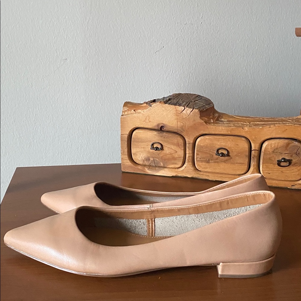 Marina Leather Pointy-Toe Flats
